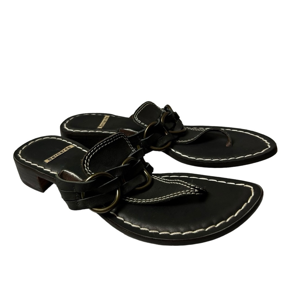 Bernardo Women’s Leather Toe Post Sandals Made In Brazil Size 7m
